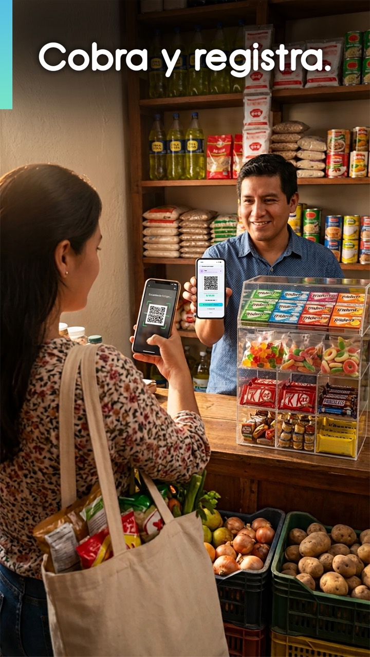 Clienta pagando en la bodega con Tacuens
